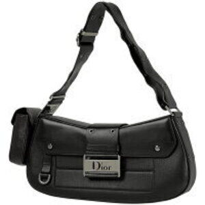 Christian Dior Street Shoulder Bag 2way Black Leather